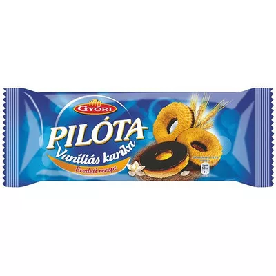 Vaníliás karika, 150 g, GYŐRI " Pilóta", étcsokoládés 0,15 kg