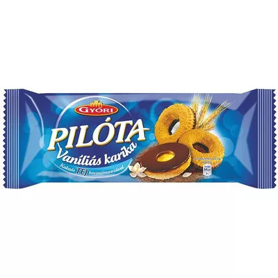 Vaníliás karika, 150 g, GYŐRI "Pilóta", tejcsokoládés 0,15 kg