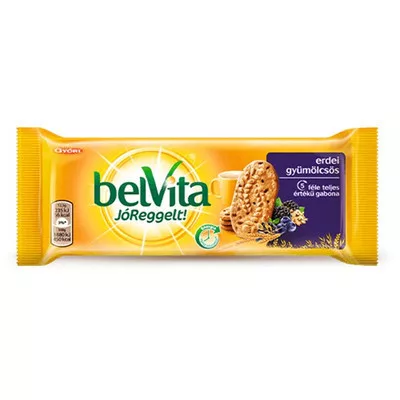 Keksz, 50 g, GYŐRI "Belvita Jó reggelt", erdei gyümölcsös 0,05 kg