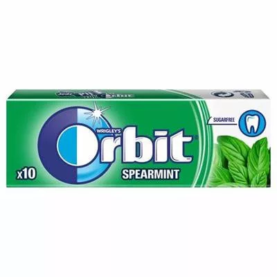 Rágó, 14 g, ORBIT "Spearmint drazsé" 1,4E-2 kg
