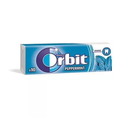 Rágó, 14 g, ORBIT "Peppermint drazsé" 1,4E-2 kg