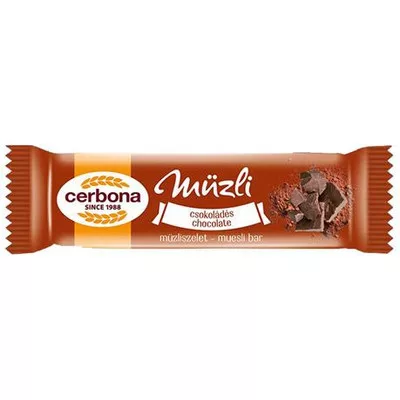 Müzliszelet, 20 g, CERBONA, csokoládés 0,02 kg