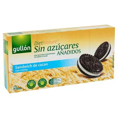 Keksz, édesítőszerrel, 210 g, GULLÓN, kakaós, krém töltelékkel 0,21 kg