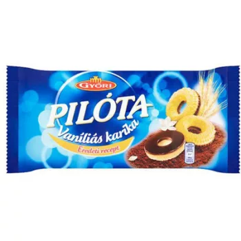   Vaníliás karika, 300 g, GYŐRI " Pilóta", étcsokoládés 0,3 kg