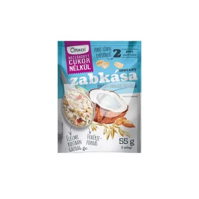Zabkása, 55 g, CORNEXI, mandulás-kókusz chia maggal, hozzáadott cukor nélkül 5,5E-2 kg