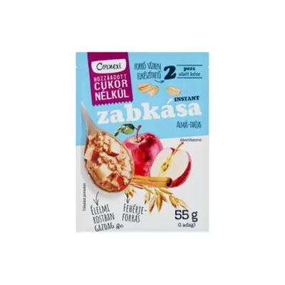 Zabkása, 55 g, CORNEXI, alma-fahéj, hozzáadott cukor nélkül 5,5E-2 kg