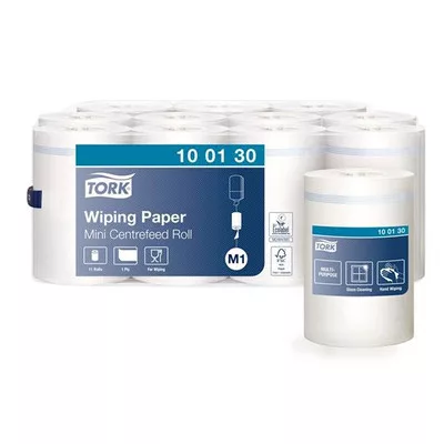 Törlőpapír, belsőmag-adagolás, M1 rendszer, 1 rétegű, Advanced, TORK, fehér 11 tek