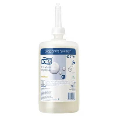 Folyékony szappan, 1 l, S1 rendszer, TORK "Érzékeny bőrre", fehér 1 liter
