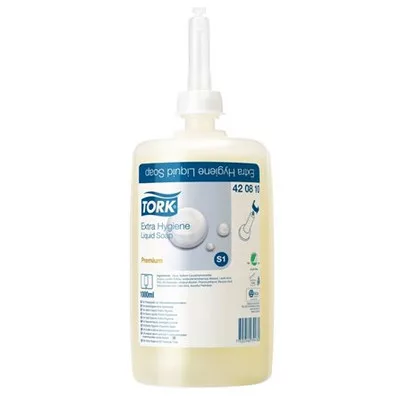 Folyékony szappan, 1 l, S1 rendszer, TORK "Kézmosására", átlátszó 1 liter