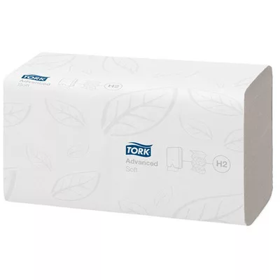 Kéztörlő, Interfold hajtás, 2 rétegű, 180 lap, H2 rendszer, Advanced, TORK "Xpress Soft Multifold", fehér 21 csom