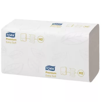   Kéztörlő, Interfold hajtás, H2 rendszer, 2 rétegű, 100 lap, Premium, TORK "Xpress Extra Soft Multifold", fehér 21 csom