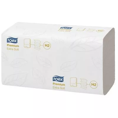 Kéztörlő, Interfold hajtás, H2 rendszer, 2 rétegű, 2100 lap, Premium, TORK "Xpress® Extra Soft Multifold", fehér ► 21 csomag, 100 lap/csomag