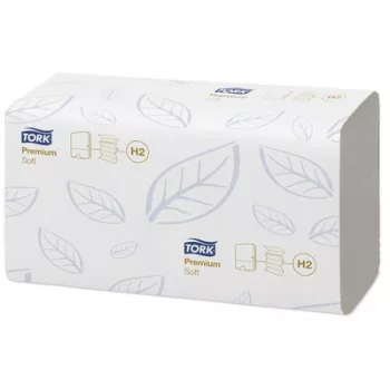   Kéztörlő, Interfold hajtás, 2 rétegű, 110 lap, H2 rendszer, Premium, TORK "Xpress Soft Multifold", fehér 21 csom