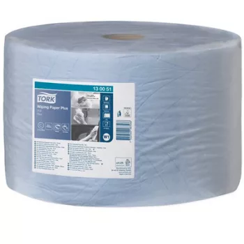   Törlőpapír, tekercses, 39 cm átmérő, W1 rendszer, 2 rétegű, TORK "Plusz", kék 1 tek