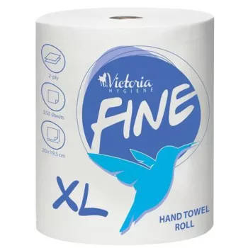   Kéztörlő, tekercses, 2 rétegű, 350 lap, VICTORIA HYGIENE, "Fine XL"