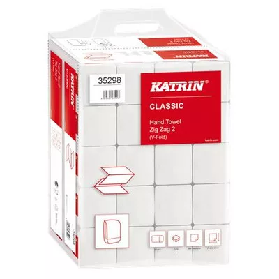Kéztörlő, Z hajtogatott, 2 rétegű, 200 lap, KATRIN, fehér 20 csom