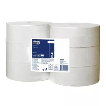   Toalettpapír, T1 rendszer, 2 rétegű, 26 cm átmérő, Universal, TORK "Jumbo", fehér 6 db