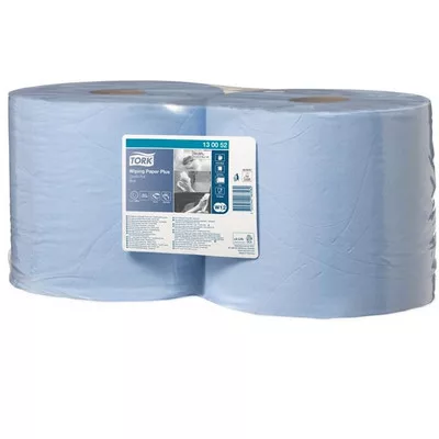 Törlőpapír, tekercses, 26 cm átmérő, W1/W2 rendszer, 2 rétegű, TORK "Plusz", kék 2 tek