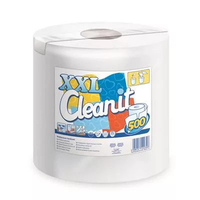 Törlőkendő, tekercses, univerzális, 2 rétegű, LUCART "CLEANIT XXL 500", fehér 1 tek