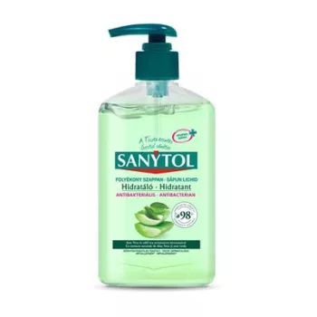   Antibakteriális folyékony szappan, 250 ml, SANYTOL "Hidratáló", aloe vera és zöld tea 0,25 liter