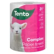 Háztartási papírtörlő, tekercses, 3 rétegű, 220 lap, TENTO "Complex", fehér 1 tek