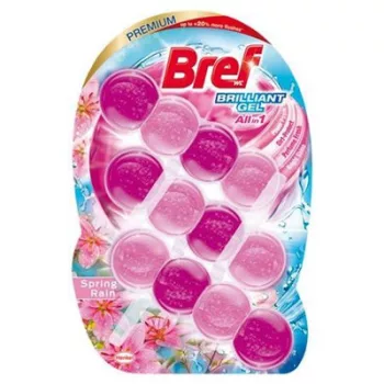   WC-tisztítógél, 3x42 g, BREF "Brilliant gél", Spring Rain