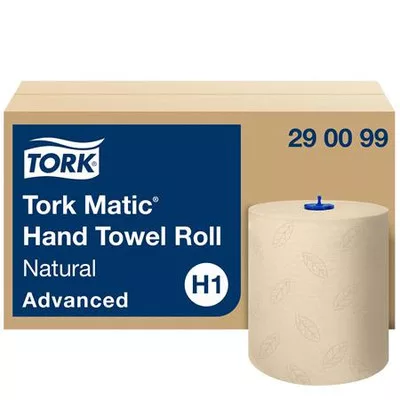 Kéztörlő, tekercses, 2 rétegű, H1 rendszer, Advanced, TORK "Matic", natúr 6 tek