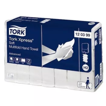   Kéztörlő, Interfold, 2 réteg, 136 lap, H2 rendszer, Advanced, TORK "Xpress Soft Multifold", fehér 21 csom