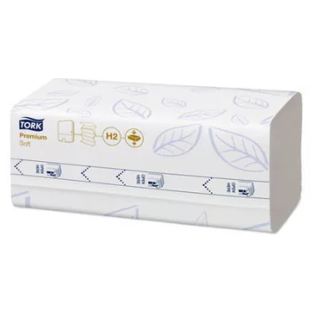   Kéztörlő, tömörített, Interfold, 2 réteg, 170 lap, H2 rendszer, Premium, TORK "Xpress Soft Multifold", fehér 12 csom