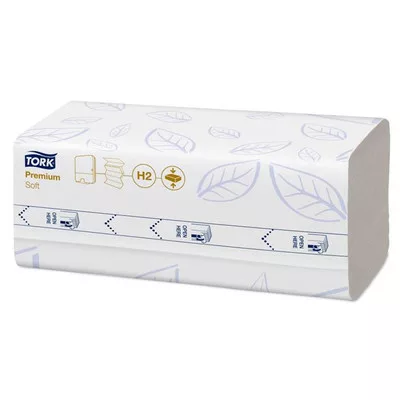 Kéztörlő, tömörített, Interfold, 2 réteg, 170 lap, H2 rendszer, Premium, TORK "Xpress Soft Multifold", fehér 12 csom