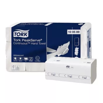   Kéztörlő, hajtogatott, H5 rendszer, 1 rétegű, Advanced, TORK "PeakServe", fehér-szürke nyomat 12 csom