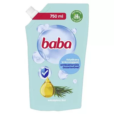 Folyékony szappan utántöltő, 750 ml, BABA, eukaliptusz 0,75 liter