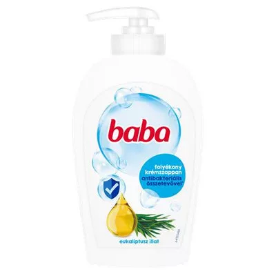 Folyékony szappan, antibakteriális összetevővel, 250 ml, BABA, eukaliptusz 0,25 liter