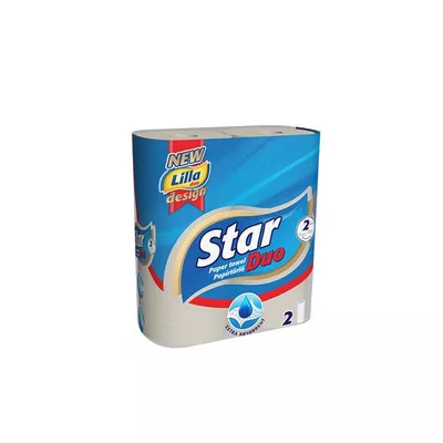 Háztartási papírtörlő, 2 rétegű, 2 tekercses, "Star Duo"