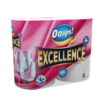  Háztartási papírtörlő, 3 rétegű, 2 tekercses, OOOPS "Excellence"