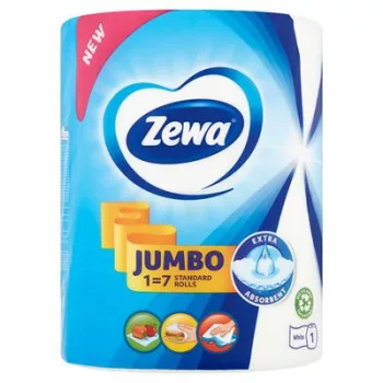   Kéztörlő, tekercses, 325 lap, ZEWA "Jumbo White" 1 tek