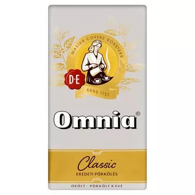 Kávé, pörkölt, őrölt, vákuumos csomagolásban, 250 g, DOUWE EGBERTS "Omnia" 0,25 kg