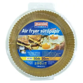  Sütőpapír, szilikonos, Air Fryer készülékhez, kerek, 20 cm, 50 db, MAZZINI "Premium"