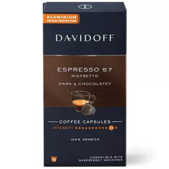   Kávékapszula, Nespresso® kompatibilis, 10 db, DAVIDOFF "Espresso 57"