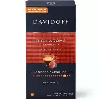   Kávékapszula, Nespresso® kompatibilis, 10 db, DAVIDOFF "Rich Aroma"