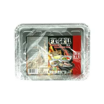 Alumínium grilltálca, 22,5x17 cm, 3 db, ALUFIX