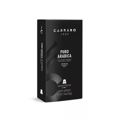 Kávékapszula, Nespresso® kompatibilis, 10 db, CARRARO "Puro Arabica"