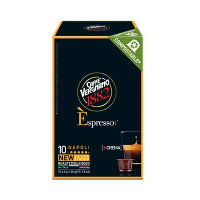 Kávékapszula, Nespresso® kompatibilis, 10 db, CAFFÉ VERGNANO "Espresso Napoli" (10 kapszula/csomag)