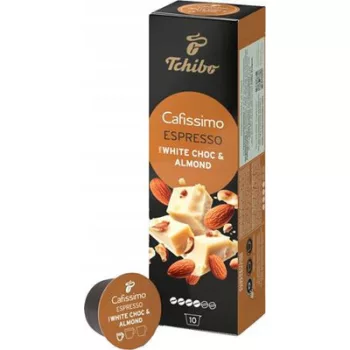   Kávékapszula, 10 db, TCHIBO "Cafissimo Espresso White Choc Almond"  FEHÉR CSOKI-MANDULA ► KIFUTÓ