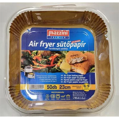Sütőpapír, szilikonos, Air Fryer készülékhez, szögletes, 23 cm, 50 db, MAZZINI "Premium"