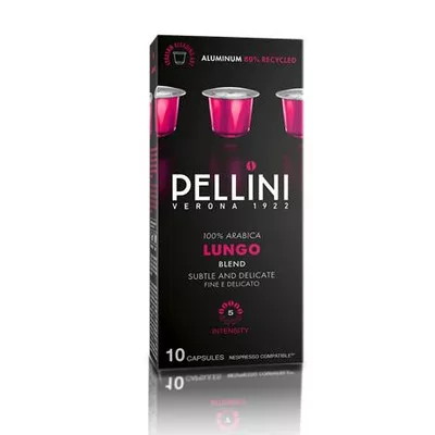 Kávékapszula, Nespresso® kompatibilis, 10 db, PELLINI, "Lungo"