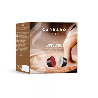 Kávékapszula, Dolce Gusto® kompatibilis, 8+8 db, CARRARO "Cappuccino" 16 db