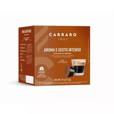 Kávékapszula, Dolce Gusto® kompatibilis, 16 db, CARRARO "Aroma E Gusto Intenso"