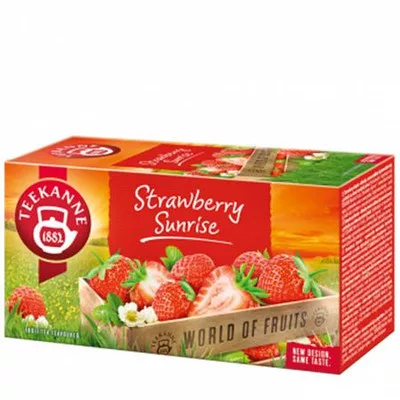 Gyümölcstea, 20x2,5 g, TEEKANNE "Strawberry Sunrise", eper 0,05 kg