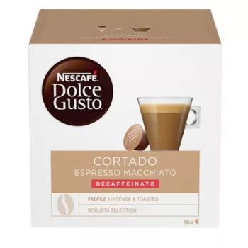   Kávékapszula, 16 db,  NESCAFÉ DOLCE GUSTO "Cortado", koffeinmentes